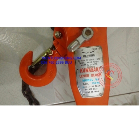 Palang xích lắc tay kawasaki 0.75 tấn 750kg va-0.75