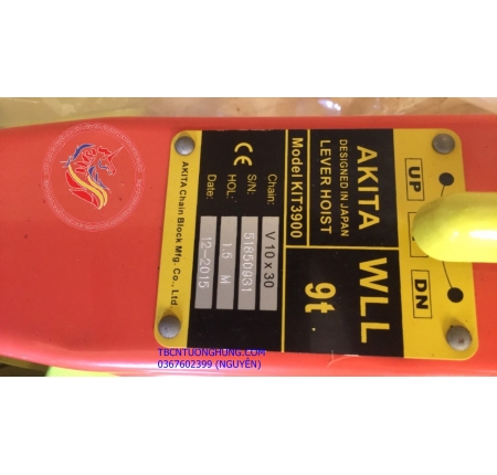 palang xích lắc tay akita 9 tấn japan type