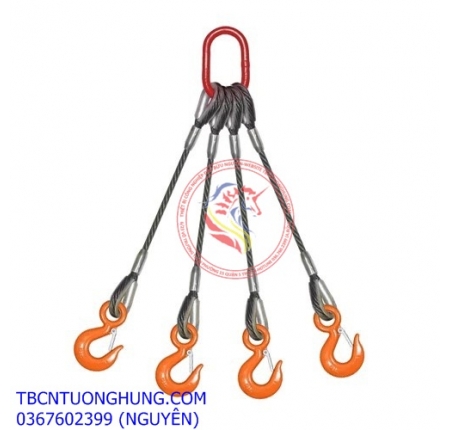 Bộ sling cáp cẩu hàng kawasaki 2 chân 3 chân 4 chân