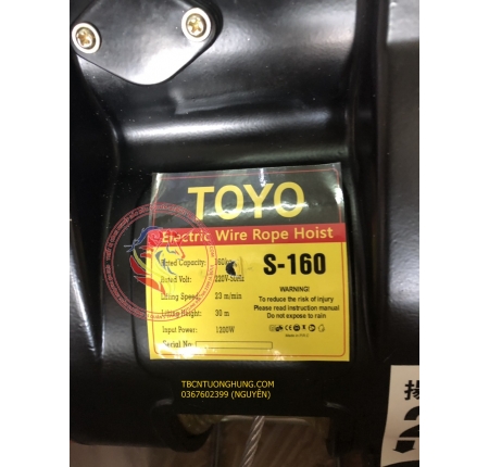TỜI ĐIỆN TREO TOYO 160KG S160 CHINA (TRUNG QUỐC)